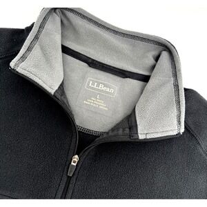 L.L.Bean Fleece Quarter Zip Men's Large Tall Black Lightweight Pullover
